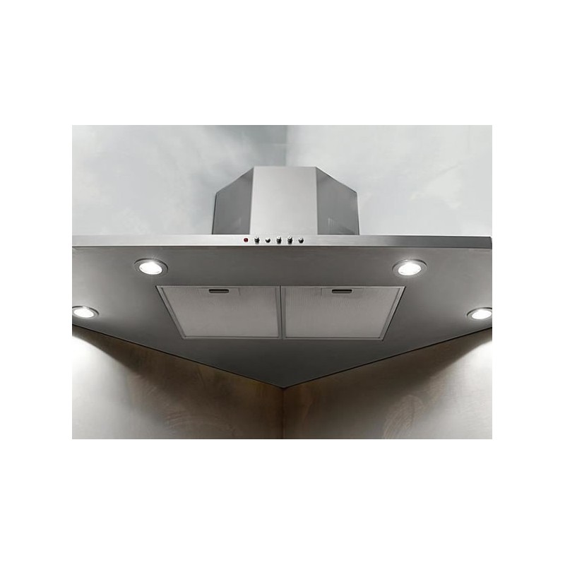 Hota de colt NTAIR KA142 90 x 90 cm, putere de absorbtie 645 mc/h, inox