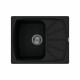 Chiuveta granit Elleci Living 125, Full Black G40, 610 x 500 mm, cuva reversibila