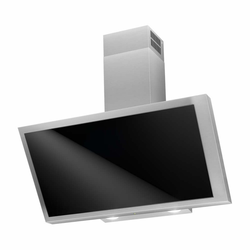 Hota de perete Airforce F162 Black 80 cm, putere de absorbtie 650 mc/h, Sticla neagra / Inox