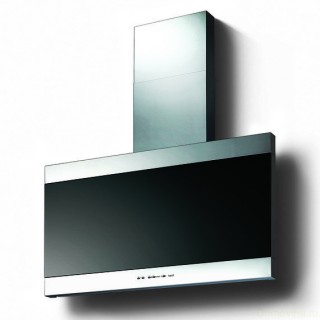 Hota de perete Best Latina Black 90 cm, putere de absorbtie 695 mc/h, Inox / Sticla neagra
