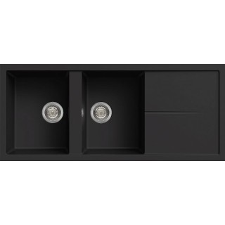 Chiuveta granit Elleci Unico 500, Full Black G40, 1160 x 510 mm, reversibila