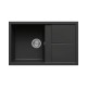 Chiuveta granit Elleci Unico 300, Full Black G40, 790 x 500 mm, reversibila