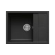 Chiuveta granit Elleci Unico 125, Full Black G40, 650 x 500 mm, reversibila