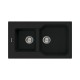 Chiuveta granit Elleci Fox 430, Full Black G40, 861 x 501 mm, reversibila