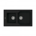 Chiuveta granit Elleci Fox 430, Full Black G40, 861 x 501 mm, reversibila