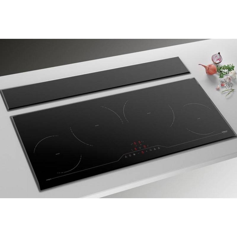 Plita cu aspiratie integrata Airforce Integra Downdraft, 4 zone de gatit, Touch Control, Timer, Booster, 700 mc/h, Negru