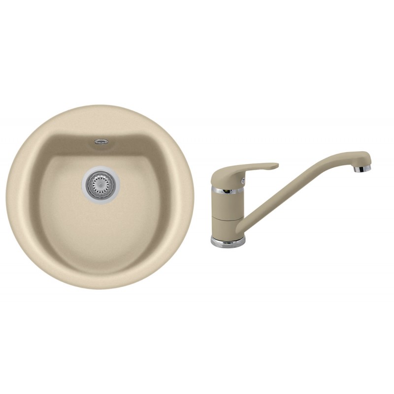 Set Smart Italia chiuveta Atlantic 51.10 + Baterie Quarmix, Sahara UG55