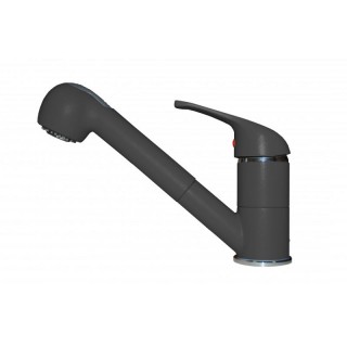 Baterie bucatarie Elleci Venere, Antracite G59, monocomanda, cartus ceramic, dus extractibil