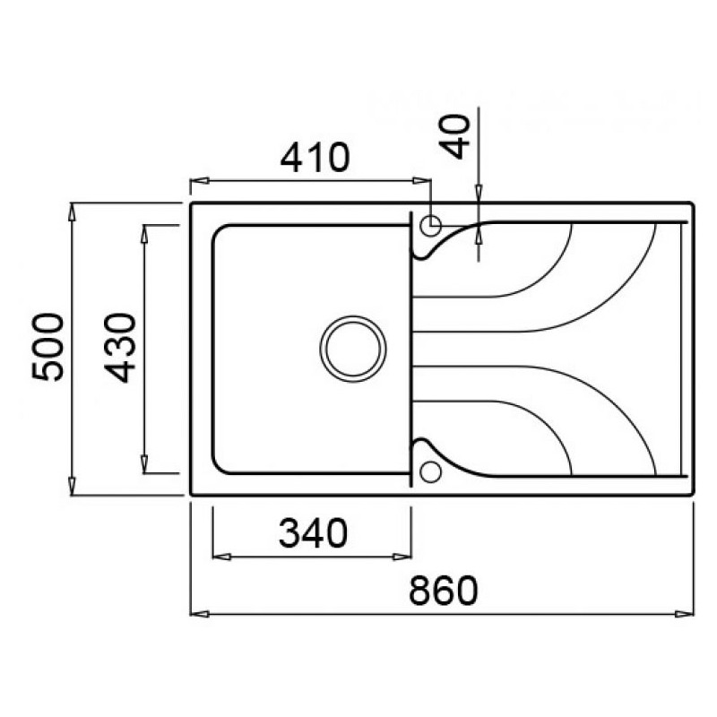 Chiuveta granit Elleci Ego 400, Tortora G43, 860 x 500 mm, reversibila