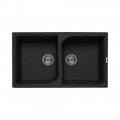 Chiuveta granit Elleci Ego 450, Full Black G40, 860 x 500 mm, reversibila