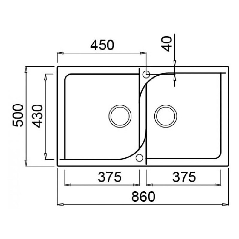 Chiuveta granit Elleci Ego 450, Tortora G43, 860 x 500 mm, reversibila