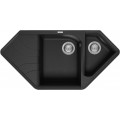 Chiuveta granit Elleci Ego Corner, Full Black G40, 1000 x 500 mm, colt