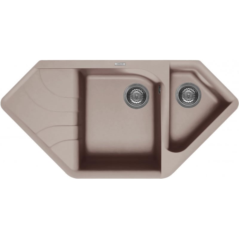 Chiuveta granit Elleci Ego Corner, Tortora G43, 1000 x 500 mm, colt