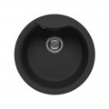 Chiuveta granit Elleci Ego Round, Full Black G40, diametru 485 mm