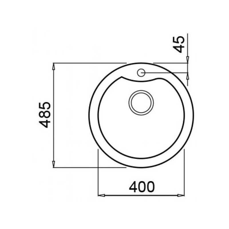 Chiuveta granit Elleci Ego Round, Tortora G43, diametru 485 mm