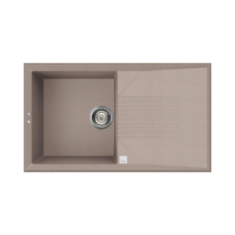 Chiuveta granit Elleci Tekno 400, Tortora G43, 860 x 500 mm, reversibila