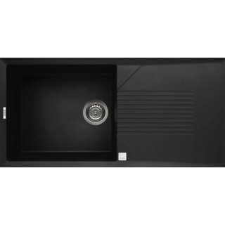 Chiuveta granit Elleci Tekno 480, Full Black G40, 1000 x 500 mm, reversibila