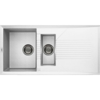 Chiuveta granit Elleci Tekno 475, Bianco Titano G68, 1000 x 500 mm, reversibila