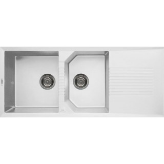 Chiuveta granit Elleci Tekno 500, Bianco Titano G68, 1160 x 500 mm, reversibila