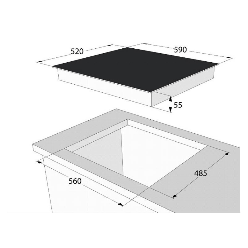 Plita pe gaz La Cottura 60 cm GX6KF43C, 4 arzatoare, gratar fonta, inox