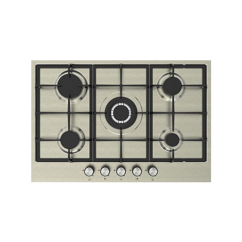 Plita pe gaz La Cottura 75 cm GX7KF53C, 5 arzatoare, gratar fonta, inox