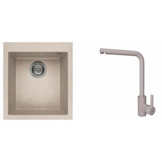 Set Elleci chiuveta Quadra 100 + Baterie S01, Avena G51