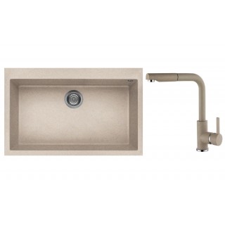 Set Elleci chiuveta Quadra 130 + Baterie C02, Avena G51