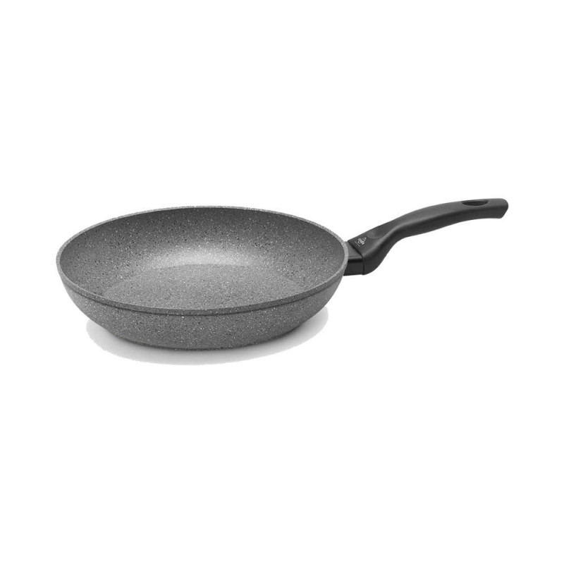 Tigaie Olympia Rocker Plus, 28 cm, multistratificata, aluminiu special pentru alimente, cu particule minerale, gri, inductie