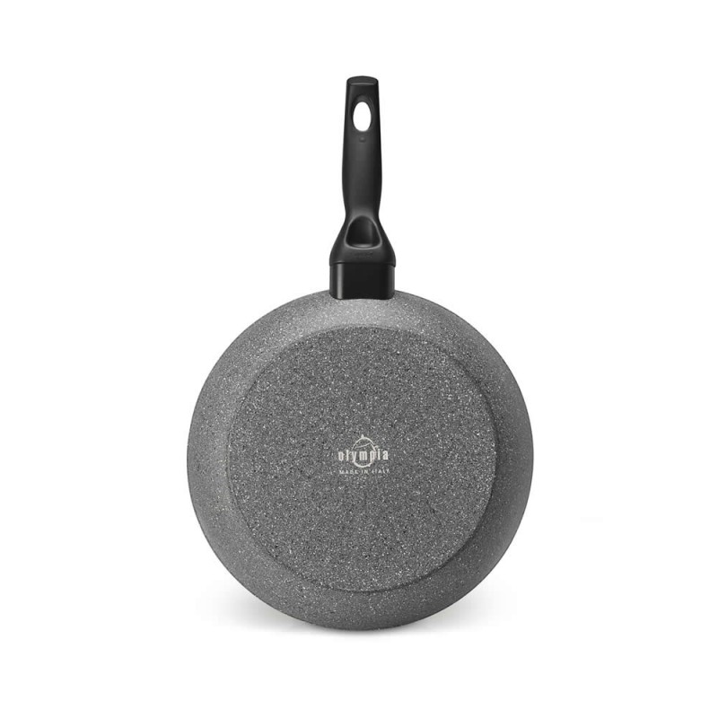 Tigaie Olympia Rocker Plus, 28 cm, multistratificata, aluminiu special pentru alimente, cu particule minerale, gri, inductie
