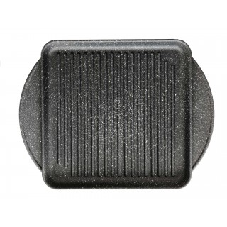 Gratar multifunctional Olympia Hard Cook, 28 x 28 cm, multistratificat, aluminiu special pentru alimente, negru