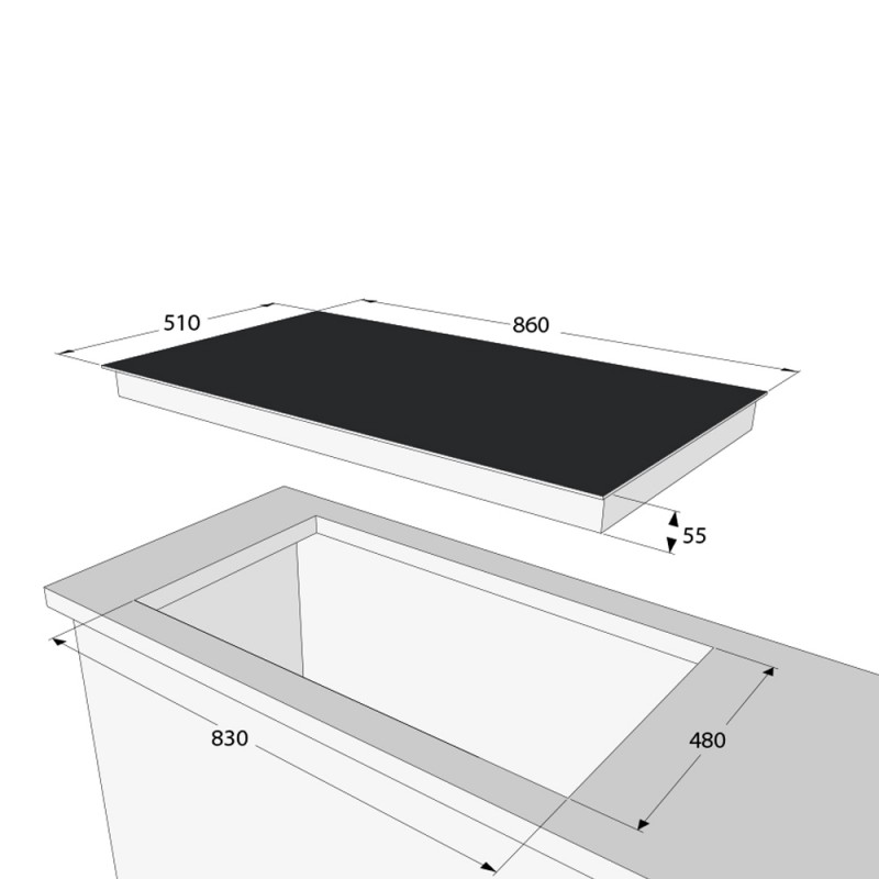 Plita pe gaz La Cottura 90 cm GX9KF53, 5 arzatoare, gratar fonta, inox