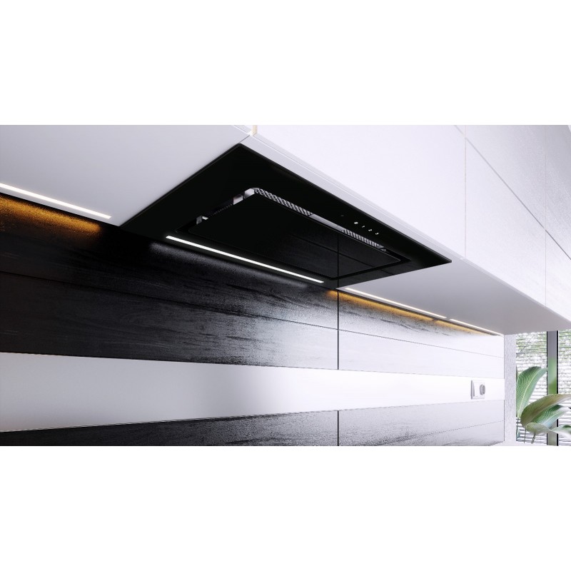 Hota incorporabila Creo Hit Line 52 cm, putere de absorbtie 480 mc/h, Touch Control, Telecomanda, Sticla neagra