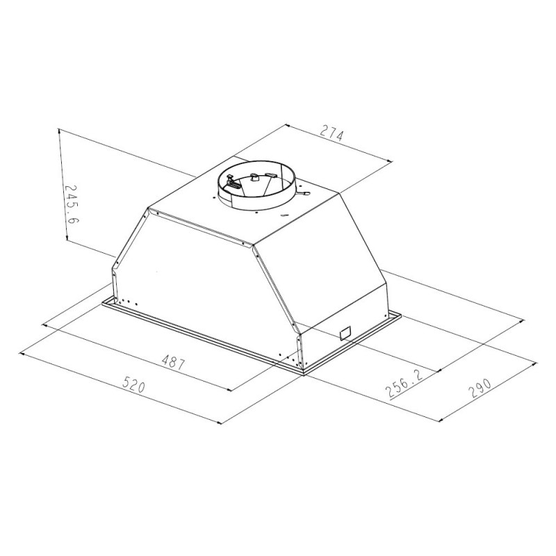 Hota incorporabila Creo Air Box Lux 52 cm, putere de absorbtie 900 mc/h, Push, Inox