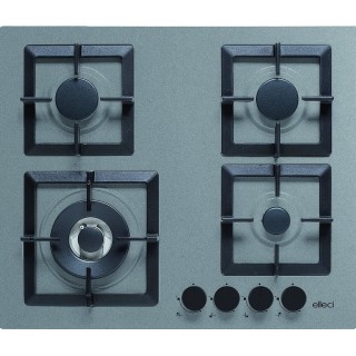 Plita pe gaz Elleci Plano 60 cm, 4 arzatoare, gratar fonta, Titanium M73