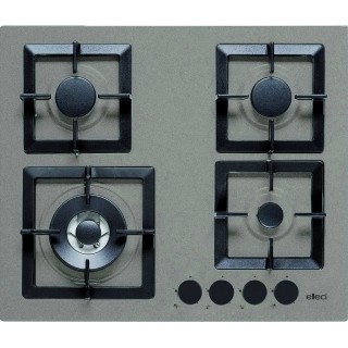 Plita pe gaz Elleci Plano 60 cm, 4 arzatoare, gratar fonta, Tortora G43