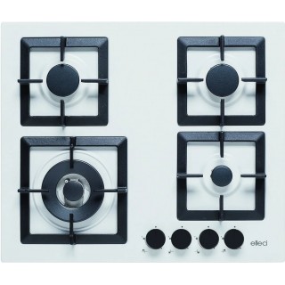 Plita pe gaz Elleci Plano 60 cm, 4 arzatoare, gratar fonta, Bianco G68