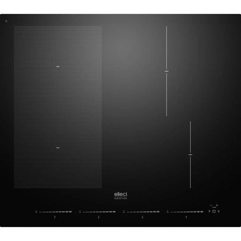 Plita cu inductie Elleci Urban 60 cm, 4 zone de gatit, Touch Control, Timer, Booster, Negru