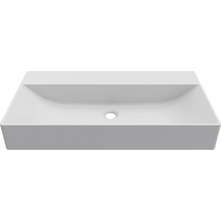 Chiuveta baie / Lavoar pe blat Elleci Puro T 80, 800 x 400 mm, finisaj Duratek, culoare DWH White