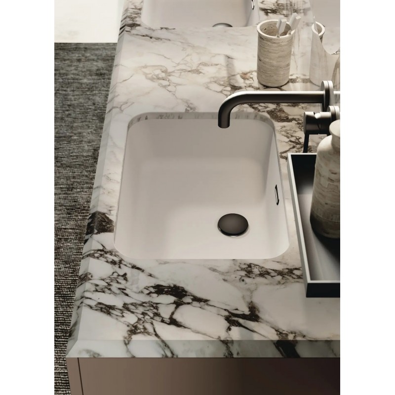 Chiuveta baie / Lavoar incorporabil Elleci Intenso 48, 520 x 380 mm, finisaj Duratek, culoare DWH White