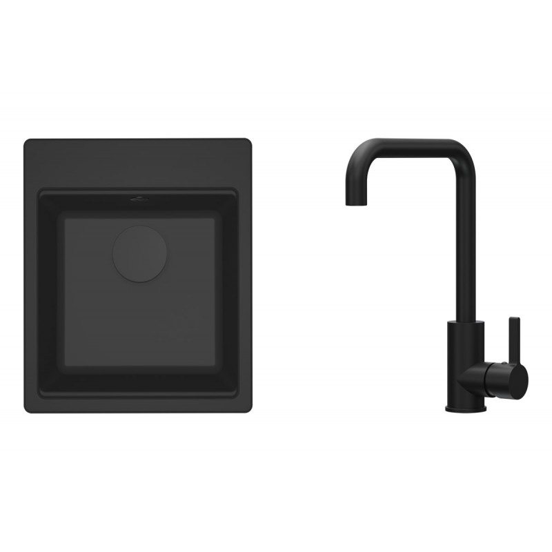 Set Elleci chiuveta Time 102 + Baterie D01, Full Black G40