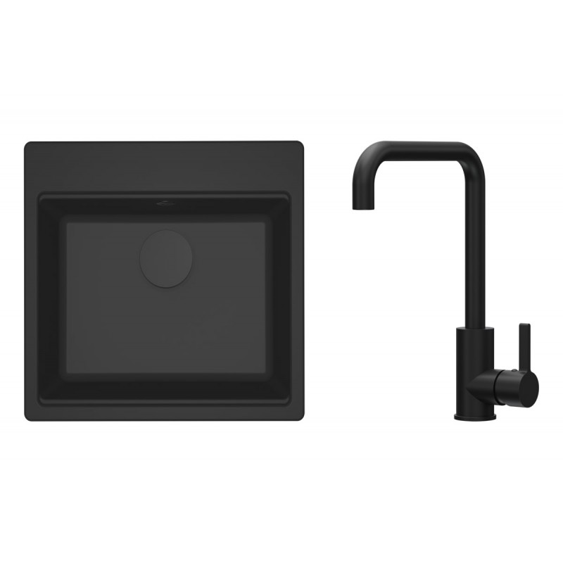 Set Elleci chiuveta Time 105 + Baterie D01, Full Black G40