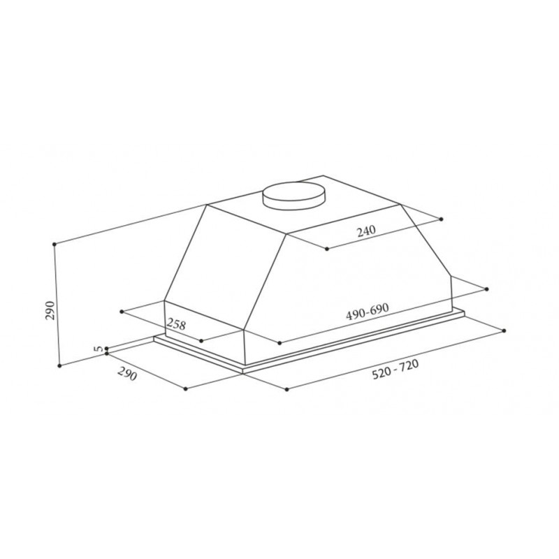 Hota incorporabila Creo Inca 52 cm, putere de absorbtie 650 mc/h, inox