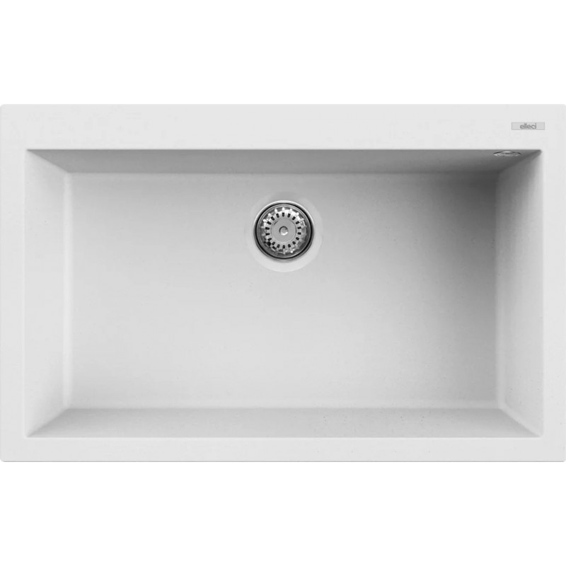 Chiuveta granit Elleci Quadra 130, White K96, 790 x 500 mm