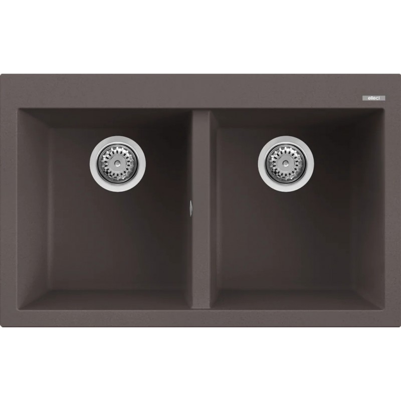 Chiuveta granit Elleci Quadra 350, Cocoa K87, 790 x 500 mm