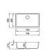Chiuveta granit Elleci Zen 130, Concrete K99, 756 x 456 mm