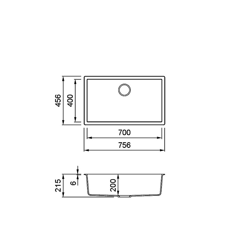Chiuveta granit Elleci Zen 130, Concrete K99, 756 x 456 mm