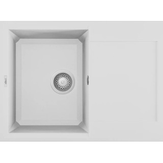 Chiuveta granit Elleci Easy 135, Bianco G68, 680 x 500 mm, cuva reversibila