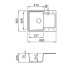 Chiuveta granit Elleci Easy 135, Bianco Antico G62, 680 x 500 mm, cuva reversibila