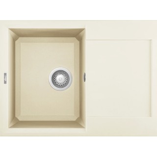Chiuveta granit Elleci Easy 135, Bianco Antico G62, 680 x 500 mm, cuva reversibila