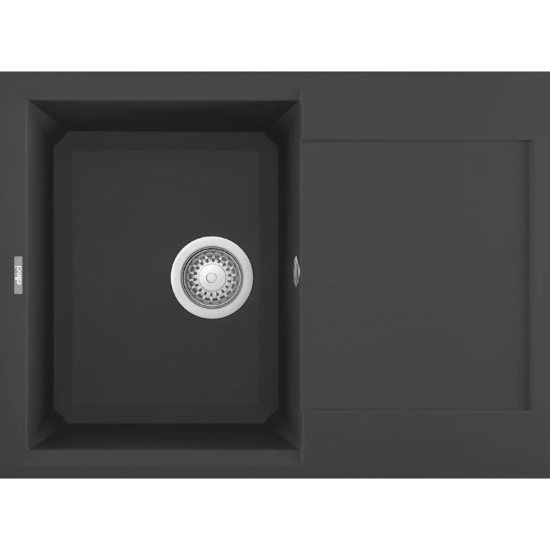 Chiuveta granit Elleci Easy 135, Antracite G59, 680 x 500 mm, cuva reversibila